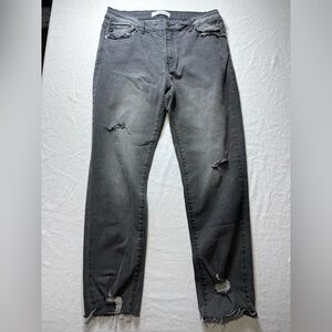 KanCan Charcoal Frayed Hem Jeans Size 13